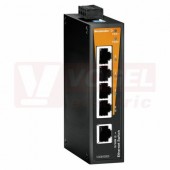 IE-SW-BL05T-5TX ethernetový Switch BasicLine, neřízený, 5xRJ45, 10/100MBit/s, 12-60VDC, IP30, š 30mm, -40..+75°C (1240850000)