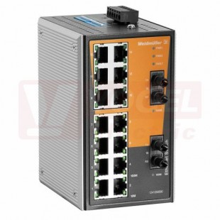 IE-SW-VL16T-14TX-2ST ethernetový Switch ValueLine, neřízený, 14xRJ45, 2xST optický port 10/100MBit/s, 12-45VDC, IP30, š 80,5mm, -40..+75°C (1286620000)