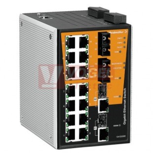 IE-SW-PL18M-2GC14TX2SC ethernetový Switch PremiumLine, řízený 14xRJ45 10/100MBit/s, 2xSC optický port 100FX, 2x kombinovaný port, 10/100/1000MBit/s nebo 1000BaseSFP, 12-45VDC, IP30, š=94mm, 0..+60°C (1241330000)