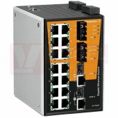 IE-SW-PL18MT-2GC14TX2SCS ethernetový Switch PremiumLine, řízený 14xRJ45 10/100MBit/s, 2x SCS optický port 100FX, 2x kombinované proty 10/100/1000MBit/s nebo 1000BaseSFP, 12-45VDC, IP30, š 94mm, -40°..+75°C (1287010000)