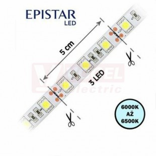 LED pásek 60LED/m, 5050, IP68, 6000 - 6500 K, bílá, 12V FKLP-12/5050/060-IP68-60-65K, cívka 5m, článek 5cm