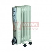 FKOS7 Olejový radiátor 600W / 900W / 1500W, 7 článků, regulovatelný termostat, kolečka, rozměry: 125 (240) x 600 x 380 mm (5001870)