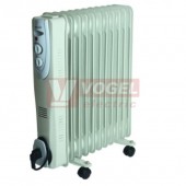 FKOS11 Olejový radiátor 800W / 1200W / 2000W, 11 článků, regulovatelný termostat, kolečka, rozměry: 125 (240) x 600 x 520 mm (5001872)
