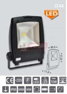 Svítidlo 1x  70W RLED51-70W LED reflektor, COB, 70W,5000K,IP65, 5900Lm