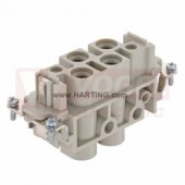 09380062701 Han-Com konektor, Z, 4pin, 80A/830V (1,5-16mm2) + 2 signál. kontakty 16A/400V (0,5-2,5mm2), vel.16B, Han K 4/2, šroubový