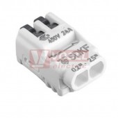 SDKF 2 bílá    svorka páčková univerzální 2x 0,2-2,5mm2, 24A/450V, páčková, pro tvrdé i laněné vodiče
