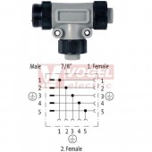 7000-50061-0000000 Rozbočovač T-kus, 7/8''/5-pin/vidl // 2x 7/8''/5-pin/zás