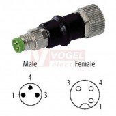 7000-88521-0000000 Adaptér - M8/3-pin/M vidlice na M12/3-pin/F zásuvka