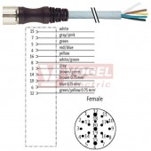 7000-23211-4481000 konektor M23/19-pin/zás/přímý - kabel PUR šedý 8x0,5/3x1,00mm2 L=10m - volný konec
