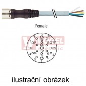 7000-23231-3881500 konektor M23/19-pin/zás/přímý - kabel PUR/PVC šedý 12x0,34/3x0,75mm2 L=15m - volný konec