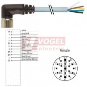 7000-23311-4481000 konektor M23/19-pin/zás/úhlový - kabel PUR 8x0,5/3x1,00mm2 ŠE L=10m - volný konec