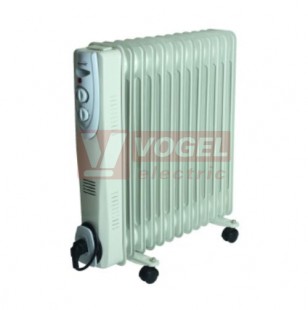 FKOS13 Olejový radiátor 1000W / 1500W / 2500W, 13 článků, regulovatelný termostat, kolečka, rozměry: 125 (240) x 600 x 590 mm (5001873)