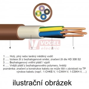 1-CHKE-V-J 5x4 FE180/P60-R  silový kabel ohniodolný bezhalogenový