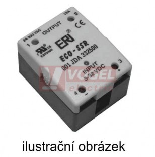 ECO 001 JDA 484000 relé SSR, 1f 40A, Uovl. 3-32VDC, Uspín. 48-480VAC, spínání v nule, montáž na desku, 44,5x57,5x36,3mm s krytem