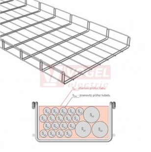 Žlab drátěný 400x 50 MERKUR 2 400/40 "GZ"  galvanický zinek  - vzdálenost podpěr cca 1,4m (ARK-211170)