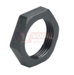 PG 36 matice plastová, polyamid vyztužený skelnými vlákny, černá, AGRO 8236.40, šestihranná, tloušťka 8mm
