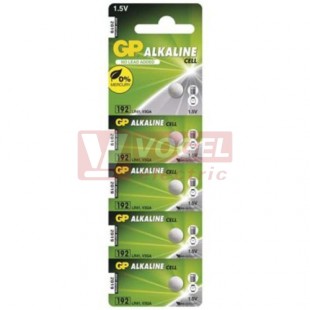 Baterie  1,55 V knofl. GP192  LR41 120mAh (GP384/AG3/L736H/LR41), GP blistr/5ks (B13925)