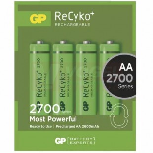 Baterie  1,20 V R6 tužková GP 270AAHC GP nabíjecí  HR6 2700 4BL (B14074) (VÝROBA UKONČENA)