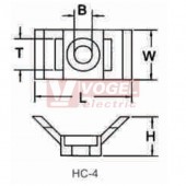 KSD-3015 (HC-4) kabelové sedlo pro vázací pásky š=9,3mm, přírodní, základna 30x14,7x11,6mm, mont.otvor pr.5,2mm (balení 100ks)