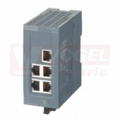6GK5005-0BA00-1AB2 SCALANCE XB005 unmanaged Industrial Ethernet Switch for 10/100 Mbit/s; for setting up small star and line topologies; LED diagnostics, IP20, 24 V AC/DC power supply, with 5x 10/100 Mbit/s twisted pair ports with RJ45 sockets