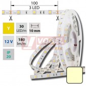 LED pásek SMD5050 teplá bílá, DC12V, IP20, 10mm,bílá PCB pásek, 30 LED/m, 6W/m (121.579.60.0)