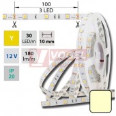 LED pásek SMD5050 teplá bílá, DC12V, IP20, 10mm,bílá PCB pásek, 30 LED/m (121.579.60.2)