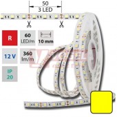LED pásek SMD5050 žlutá barva, DC12V, IP20, 10mm,bílá PCB pásek, 60 LED/m (121.596.60.0)