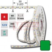 LED pásek SMD5050 zelená barva, DC12V, IP20, 10mm,bílá PCB pásek, 60 LED/m (121.598.60.0)