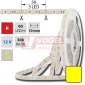 LED pásek SMD5050 žlutá barva, DC12V, IP54, 10mm,bílá PCB pásek, 60 LED/m (121.603.60.0)