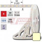 LED pásek SMD5050 teplá bílá, DC12V, IP68, 10mm,bílá PCB pásek, 60 LED/m (121.614.60.0)