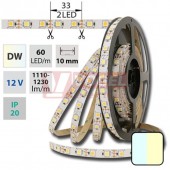 LED pásek SMD5050 bílá a teplá bílá, DC12V, IP20, 10mm, bílá PCB pásek, 60 LED/m (122.631.60.0)