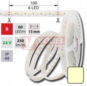 LED pásek SMD5050 teplá bílá, DC24V, IP68, 10mm,bílá PCB pásek, 60 LED/m (126.614.60.0)