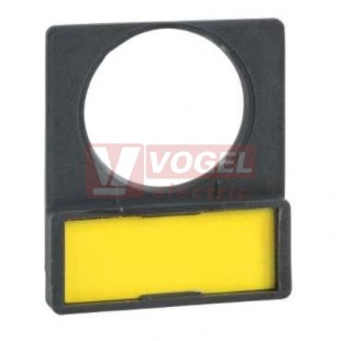 ZBY4140  Nosič štítků 30x40mm se štítkem 8x27mm, symbol nouzového zastavení, ŽL pozadí