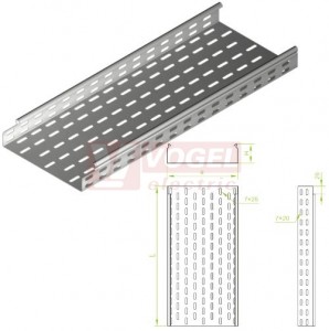 Žlab perf šxv 200x 42  KCJ200H42/3 N š200xv 42mm, tl.1,0mm (141020)