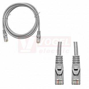 Kabel propojovací Cat.6 stíněný S/FTP, 2xRJ-45 přímý, délka  0,5m, barva šedá, PVC plášť (H6GLG00K5G)