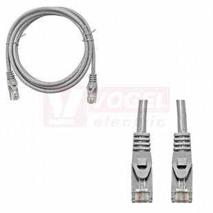 Kabel propojovací Cat.6 stíněný S/FTP, 2xRJ-45 přímý, délka  3m, barva šedá, PVC plášť (H6GLG03K0G)