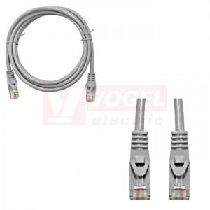Kabel propojovací Cat.6 stíněný S/FTP, 2xRJ-45 přímý, délka  5m, barva šedá, PVC plášť (H6GLG05K0G)