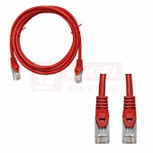 Kabel propojovací Cat.6 stíněný S/FTP, 2xRJ-45 přímý, délka  1m,barva červená, PVC plášť (H6GLR01K0R)