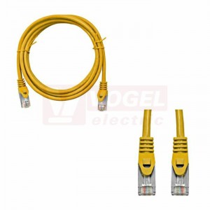 Kabel propojovací Cat.6 stíněný S/FTP, 2xRJ-45 přímý, délka  1m, barva žlutá, PVC plášť (H6GLY01K0Y)