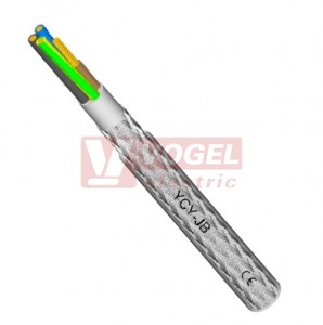 YCY-JB  4x50,00    kabel stíněný flexibilní, žíly barevné ze/žl-hn-če-še, dvojitý plášť, vnější transparentní