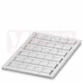 UCT-TM 12 štítek pro značení svorek, bez potisku, bílé, montáž aretací, š 12mm, popis.pole 10,8x9,6mm, (1 karta = 30ks) (1 balení = 10 karet) (0829144)