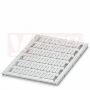 UCT-TM 4 štítek pro značení svorek, bez potisku, bílé, montáž aretací, š 4,2mm, popis.pole 3,6x10,5mm, (1 karta = 84ks) (1 balení = 10 karet) (0828732)