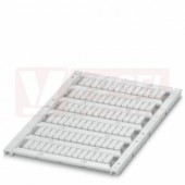 UCT-TM 4 štítek pro značení svorek, bez potisku, bílé, montáž aretací, š 4,2mm, popis.pole 3,6x10,5mm, (1 karta = 84ks) (1 balení = 10 karet) (0828732)
