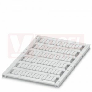 UCT-TM 4 štítek pro značení svorek, bez potisku, bílé, montáž aretací, š 4,2mm, popis.pole 3,6x10,5mm, (1 karta = 84ks) (1 balení = 10 karet) (0828732)