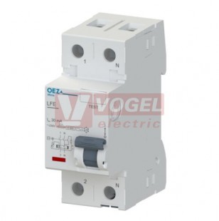 Chránič 1P+N  25A  30mA, typ AC, (LFE-25-2-030AC) 6kA, Nová Minia