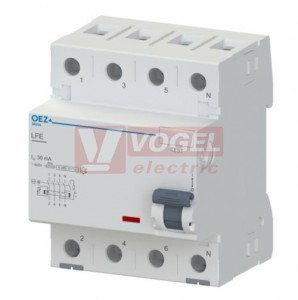 Chránič 3P+N  80A  30mA, typ AC, (LFE-80-4-030AC) 6kA, Nová Minia