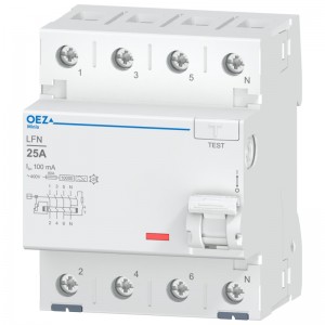 Chránič 3P+N  25A 100mA, typ A, (LFN-25-4-100A) 10kA, Nová Minia