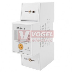 Elektroměr DDS-1Y RESET, přímé měření 1f/ 230VAC, 5-80A, 2xLCD (trvalé a nulovatelné měření), tp.1%, š=36,5mm, IP20, montáž na DIN lištu, vodič max.16mm2