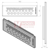 KEL-DP 24/50 A (plech tl. 1,5-2,5mm) membránová průchodka, šedá, IP64, vnější 142x44mm, výřez 112x36mm, vstup kabelů 33x max.5,3mm/9x max.6,4mm/8x max.8,3mm (43520)