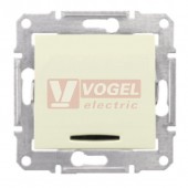 SDN0400347 Spínač jednopólový s červenou signalizační kontrolkou, ř. 1Ss, béžová